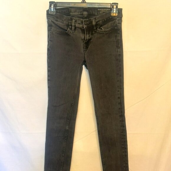 SEXY! AllSaints Spitalfields ~ Black Cotton Low Rise Skinny Fit Jeans ~ Sz. 25 - Picture 1 of 8
